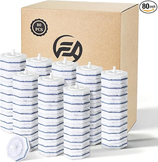 80 Count Toilet Wand Refills for Clorox, Disposable Toilet Brush Head with Rich Foaming, Extra Thick Triple-layer Refills, Strong Cleaning & Scrubbing Power, Disposable Toilet Cleaning System