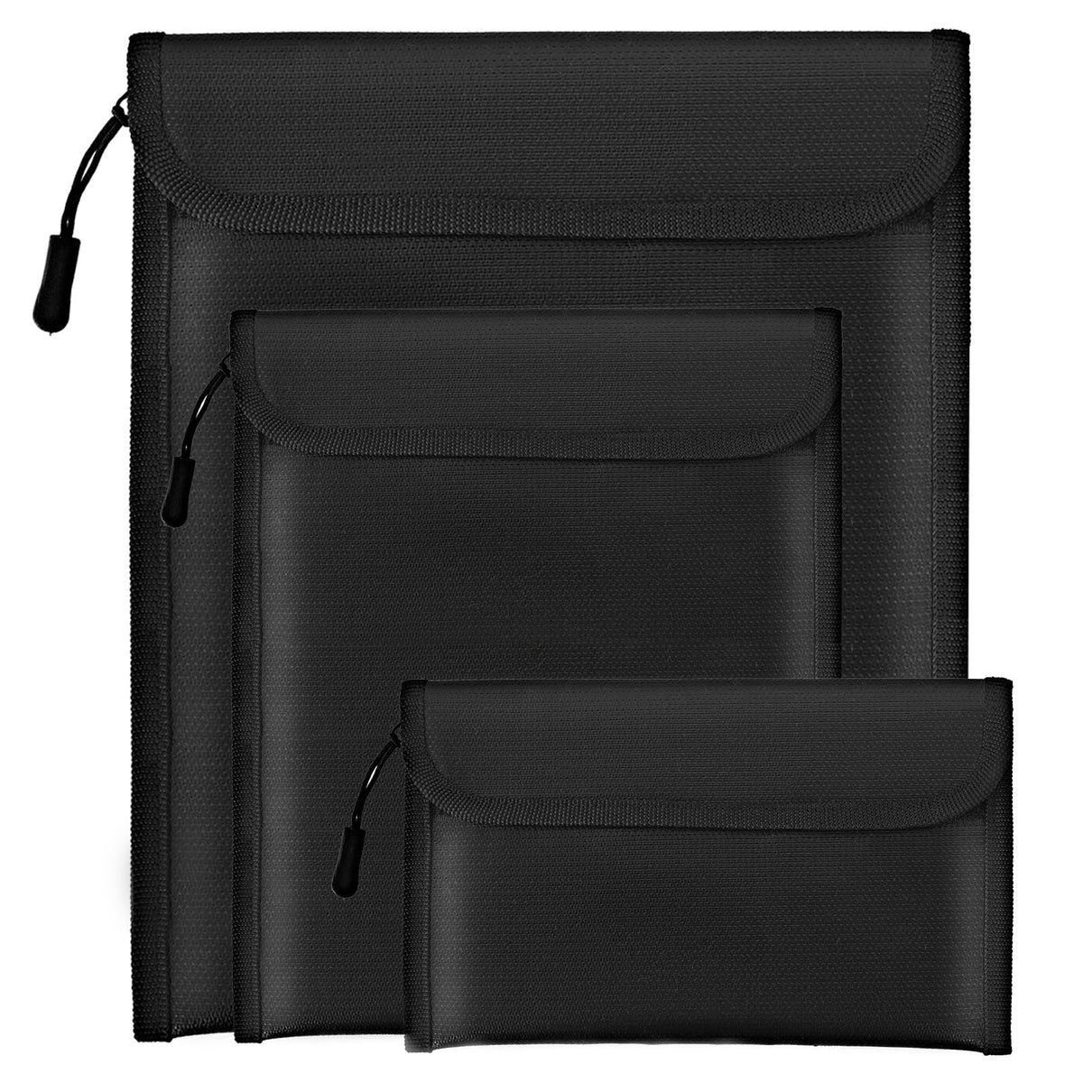 Lihengkong Fireproof Waterproof Document Bag 3-Pack Black 2000℉ - Image 1