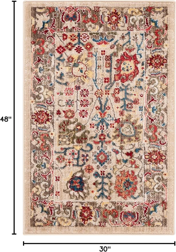 SAFAVIEH Kashan Collection Area Rug - 2'6" x 4', Beige & Taupe, Traditional Oriental Design, Non-Shedding & Easy Care, Ideal for High Traffic Areas in Living Room, Bedroom, Dining (KSN303K-24)