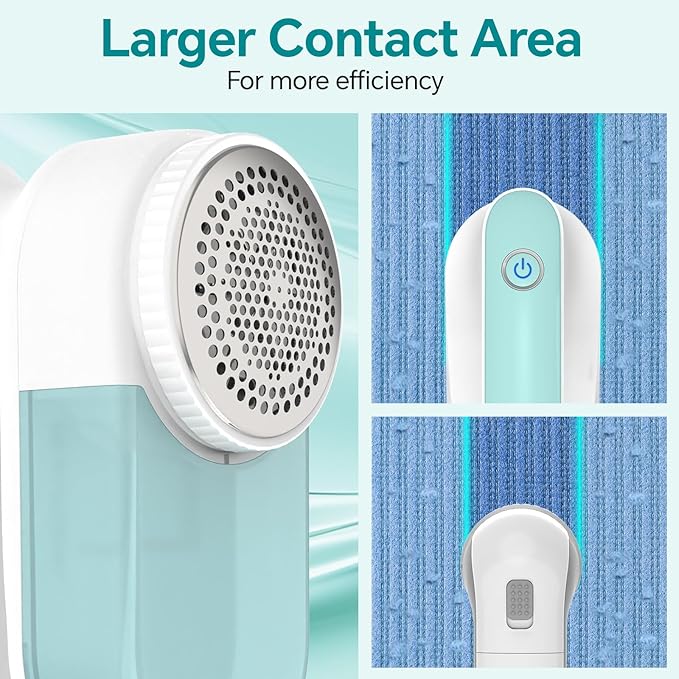 BEAUTURAL Fabric Shaver and Lint Remover, Rechargeable Electric Sweater Shaver with 2 Speeds, 6 Leaf Blades, Portable Pilling Remover for Clothes, Furniture, Blankets
