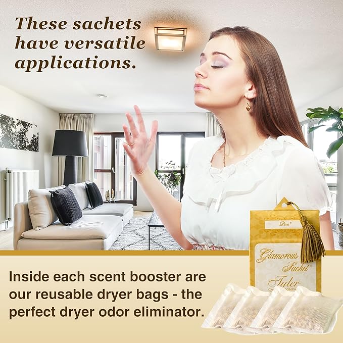 Worldwide Nutrition Bundle: Tyler Candle Company Diva Dryer Sheet Sachets - Glamorous Reusable Dryer Sheets - 1 Pack of 4 Sachets, Dryer, Home, or Personal Sachet and Multi-Purpose Key Chain