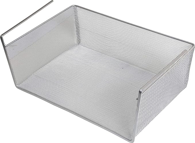 YBM Home Under Shelf Basket (12-Pack) Mesh Stainless Steel Storage Under Cabinet Hanging Basket Rack Maximize Space in Cabinets, Pantry Room, Bathroom, Laundry Room, and More, 1131