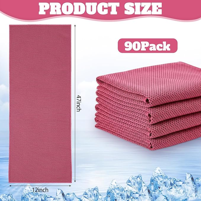 Honoson Cooling Towel Bulk - Neck & Face Cool Chilly Towels Microfiber Breathable Sport Sweat Rag for Gym, Yoga, Travel, Camping, Running, Outdoor