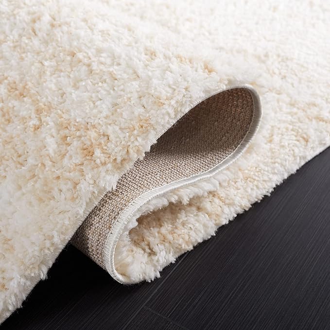 SAFAVIEH Berber Shag Collection Accent Rug - 3' x 5', Ivory & Beige, Modern Design, Non-Shedding & Easy Care, 1.2-inch Thick, Ideal for The Living Room, Bedroom, Dining Room (BER563A-3)