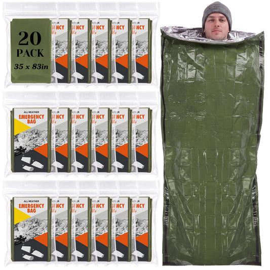 Panelee 20 Pack Emergency Survival Sleeping Bags 35 x 83 in - Image 1