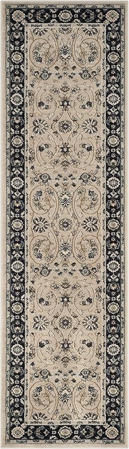 SAFAVIEH Lyndhurst Collection Runner Rug - 2'3" x 8', Light Beige & Anthracite, Traditional Oriental Design, Non-Shedding & Easy Care, Ideal for High Traffic Areas in Living Room, Bedroom (LNH340K)