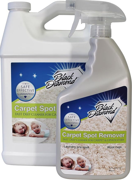 Black Diamond Stoneworks Carpet & Upholstery Cleaner: Fast Acting Deep Cleaning Spot & Stain Remover Spray Also Works Great on Rugs, Couches and Car Seats (1-Quart/1-Gallon)