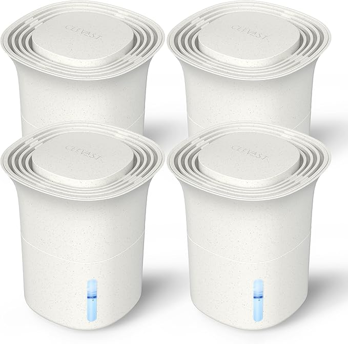 CLEVAST Refillable Moisture Absorbers Boxes - 4 Pack 12.5 oz Reusable Dehumidifier Boxes for Closets, Wardrobes & Bathrooms, Removes Excess Moisture, Dampness & Humidity