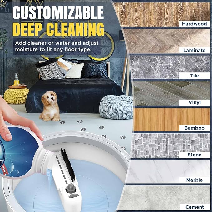 VENETIO Innowellclean Spin Mop and Bucket Set with Water Filtration System | Self-Cleaning, Dry/Wet 3-in-1 Microfiber Mop for Floor Cleaning, Home, Kitchen Hardwood, Laminate (5 Pads & Triangle Head)