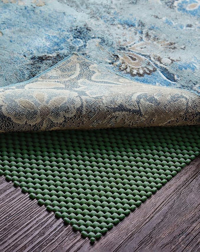 Veken 3x5 Ft Rug Pad Gripper for Hardwood Floors, Non Slip Dark Green Rug Pads for Area Rugs, Thick Rug Grippers for Tile Floors, Under Carpet Anti Skid Mat, Keep Your Rugs Safe and in Place