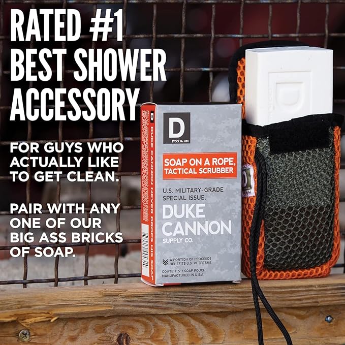 Duke Cannon Tactical Scrubber Soap Pouch - U.S. Military-Grade, Coarse and Soft Mesh, 550 Paracord, Shower Hygiene Essential for Men's Bar Soap - 4 Pack