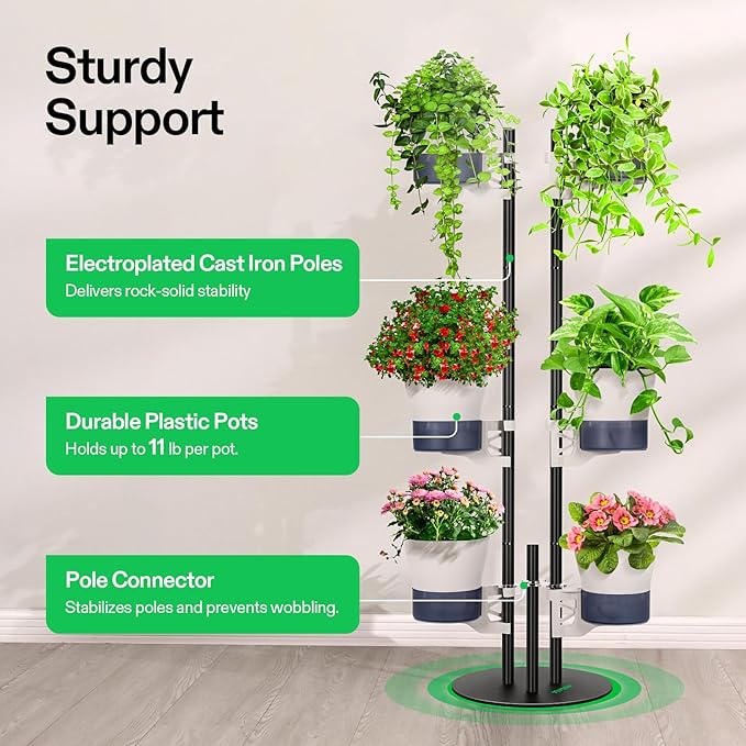 VIVOSUN Metal Plant Stand and 70oz Pump Sprayer, Portable Water Spray Bottle for Spraying Plants, Flowers, Weeds and Cleaning, Hand Pump with Side Filling Port