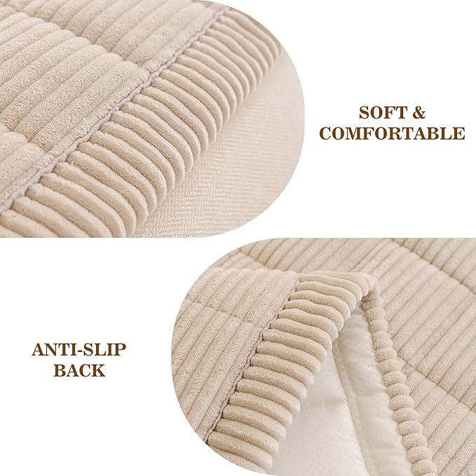 MEETSKY Couch Cover for Dog Washable, Non-Slip Sofa Protector for Loveseat Pet Friendly Sofa Covers for 2 Cushion Couch Dog Mats for Couches Soft Furniture Covers, 27.6" x 59", Oatmeal