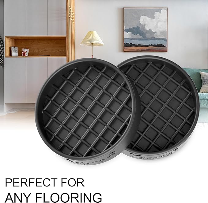 Furniture Coasters-8 Pcs 3" Round Non Slip Furniture Pads-Furniture Caster Cups-Non Skid Grippers Rubber Furniture Feet Anti Slide Hardwoods Floor Protector Black