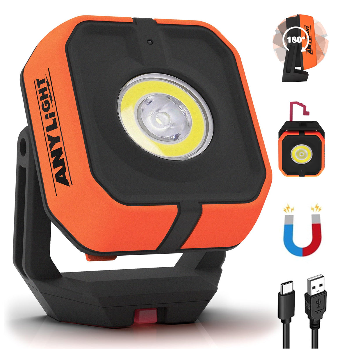 Work Light, Magnetic Rechargeable Light with 4 Modes - Image 1