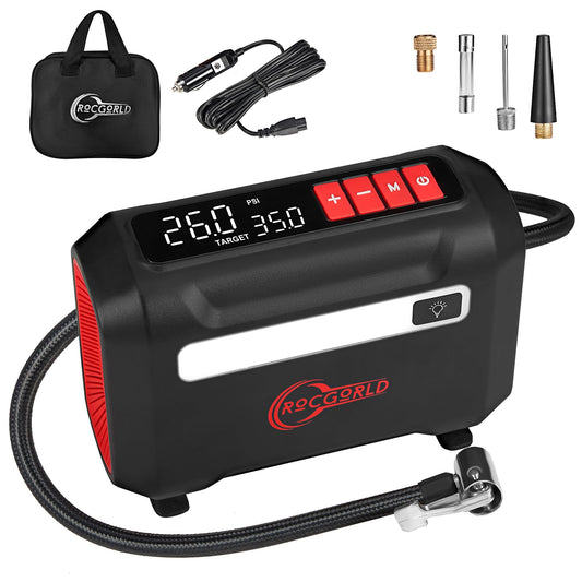 ROCGORLD R8 Tire Inflator Portable Air Compressor, DC 12V - Image 1