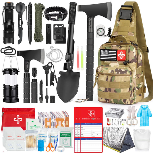 Survival Kit, 262Pcs Survival Gear and Supplies with First - Image 1