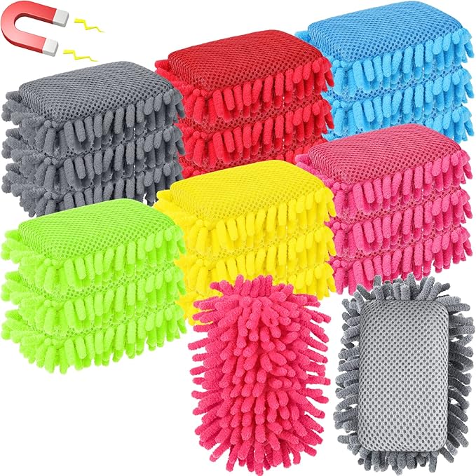 Sherr 18 Pcs Microfiber Shag Magnetic Dry Erase Erasers Washable Whiteboard Eraser Bulk Colorful White Board Eraser for Chalk Markers Home Office(Multicolor)