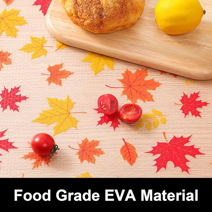 Cooyes Shelf Paper for Kitchen Cabinets Non Adhesive, Waterproof & Oil-Proof Kitchen Drawer Liner for Refrigerator Drawer Fridge Cupboard, (17.7 Inch W x 360 Inch L, Pumpkin Orange)