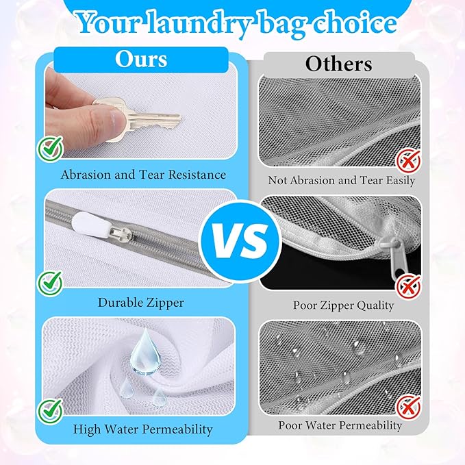 4PCS Laundry Mesh bag with Zips, 30x40cm Laundry Bags for Delicates, Mesh Laundrys Bags for Washing Machine, for Clothes, Socks, Underwear, Pants