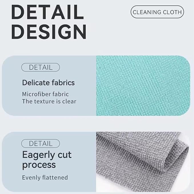 Microfiber Cleaning Towels | Lint-Free| Reusable Cleaning Rags for Home |Kitchen, Car | Ultra Absorbent Washable | Streak-Free Towels for Dishes, Glass, Counters (20- Pack) (Grey)