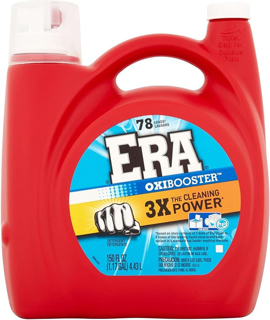 Era 3X Oxibooster High Efficiency Liquid Laundry Detergent 78 Load, 150 Ounce