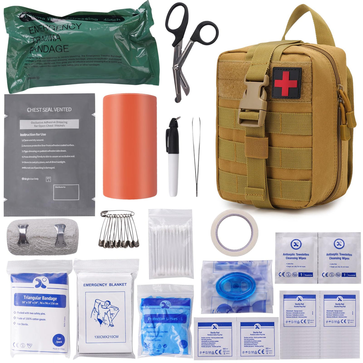 IFAK Trauma First Aid Kit Molle Pouches Emergency Survival - Image 1