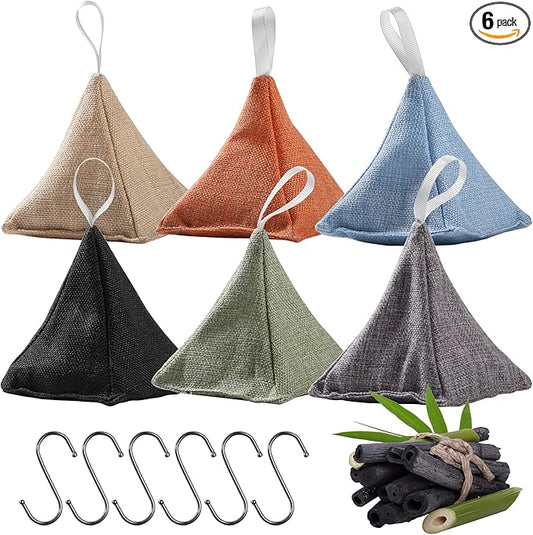 Activated Charcoal Odor Absorber，Naturally Bamboo Charcoal Air Purifying Bags for Closet/Shoe/Car/Bathroom