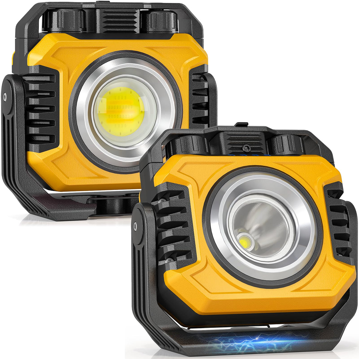 Samyoung 2-Pack 2400LM Magnetic Rechargeable Work Light, Up to 80 - Image 1