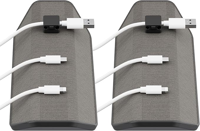 CHARGEWORX Magnetic Cable Organizer – 2 Pack - Weighted Non-Adhesive Cord Holder with 3 Magnetic Clips for USB-C, Lightning & MagSafe Cables – Desk, Office & Nightstand Cable Management