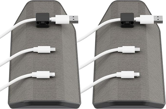 CHARGEWORX Magnetic Cable Organizer – 2 Pack - Weighted Non-Adhesive Cord Holder with 3 Magnetic Clips for USB-C, Lightning & MagSafe Cables – Desk, Office & Nightstand Cable Management