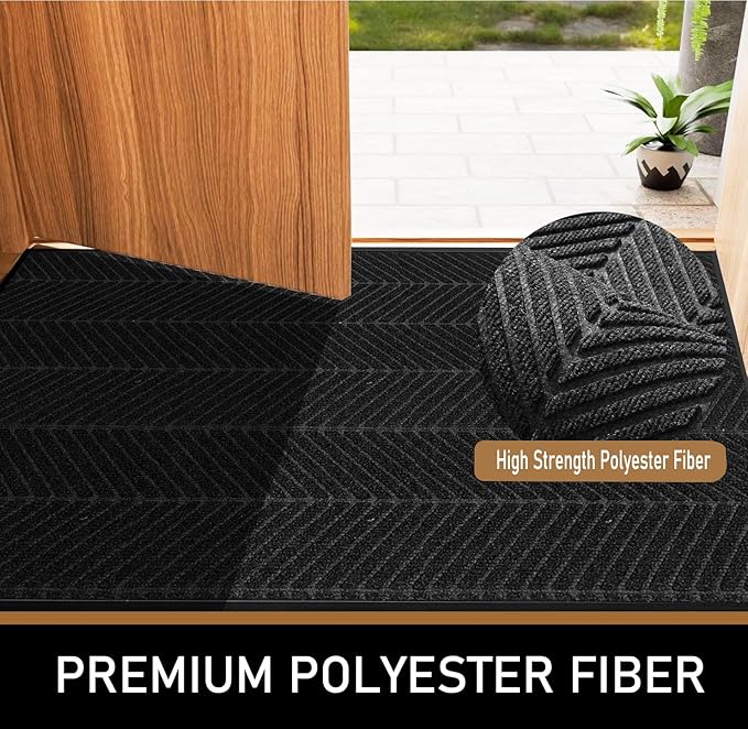 Front Door Mat,3'x4' Commercial Floor Mat Indoor Outdoor Entrance, Heavy Duty Welcome Mat, Rubber Backing Non Slip Doormat for Entryway, Large Entry Rug for Home Office Business Areas