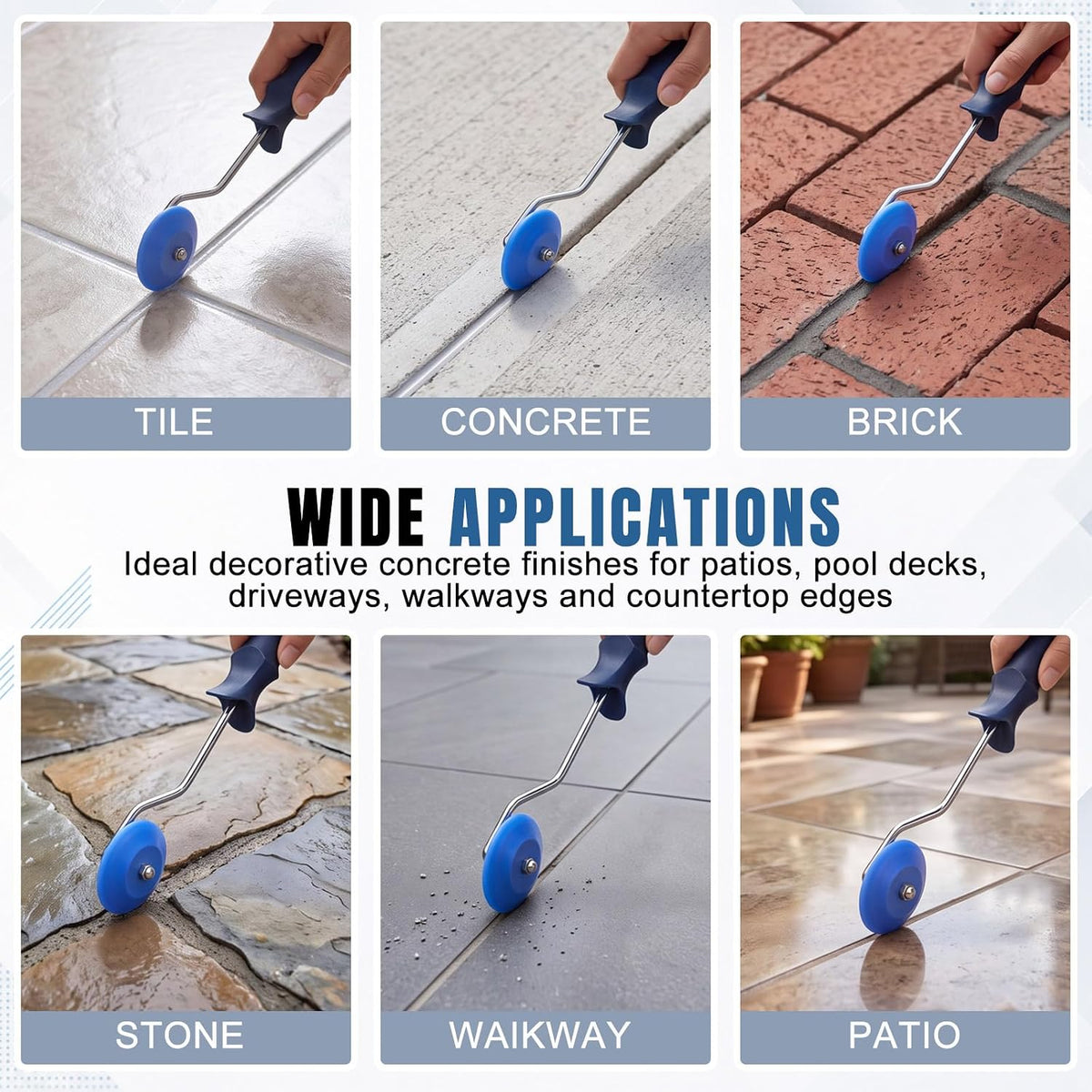 2-Piece 1/2-Inch Wedge Roller Set for Grout Line Touch-Ups
