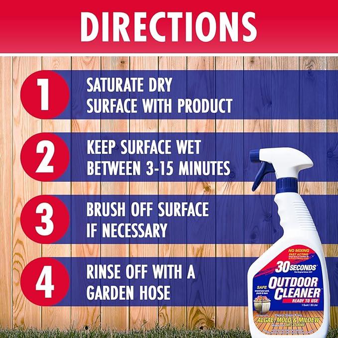 30 SECONDS Outdoor Mold & Mildew Stain Remover 2-Pack - Ready-to-Use Spray