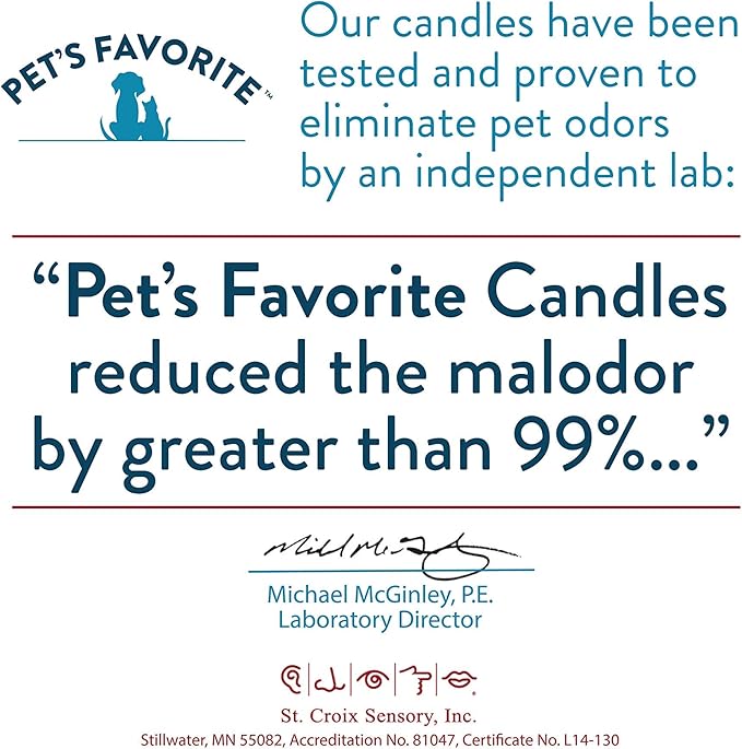 Pet's Favorite Pet Odor Candle, Clean Burning, Long Lasting Scented Candles with a Cotton Wick. (French Vanilla, Pack of 2)