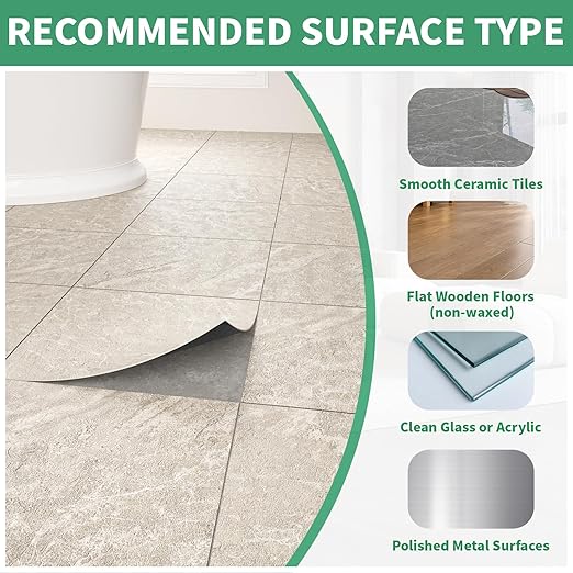 40 Pack Cover 40 Sq.Ft Peel and Stick Floor Tiles, 12” x 12” Self Adhesive Vinyl Flooring Easy DIY Installation for Kitchen, Living Room, Laundry, RV, Beige Stone