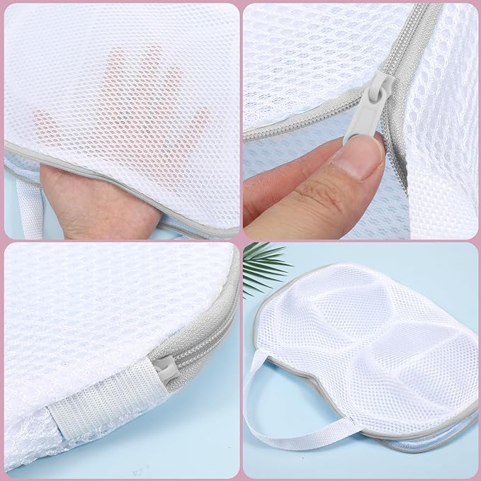 2 Pack Large Bra Washing Bags for Laundry, Underwear Brassiere Wash Bag Set Bra Bags for Wash Machine With Zipper Lingerie Bag for Washing Delicates Women Bras Washer Protector (Gray)