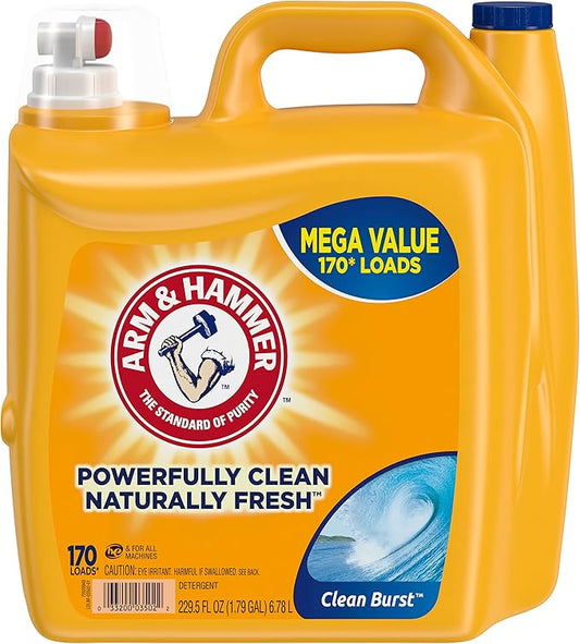 ARM & HAMMER Laundry Detergent, Clean Burst Liquid Laundry Detergent, 229.5 Fl Oz Bottle