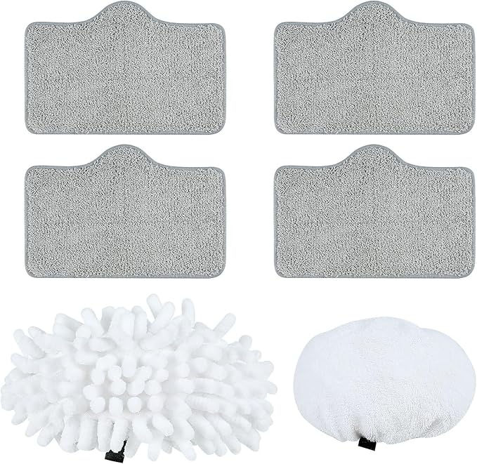 Steam Mop Accessory Kit for SC-05 - Includes 4 Floor Pads, 1 Ironing Cloth, and 1 Window Scraper Cloth