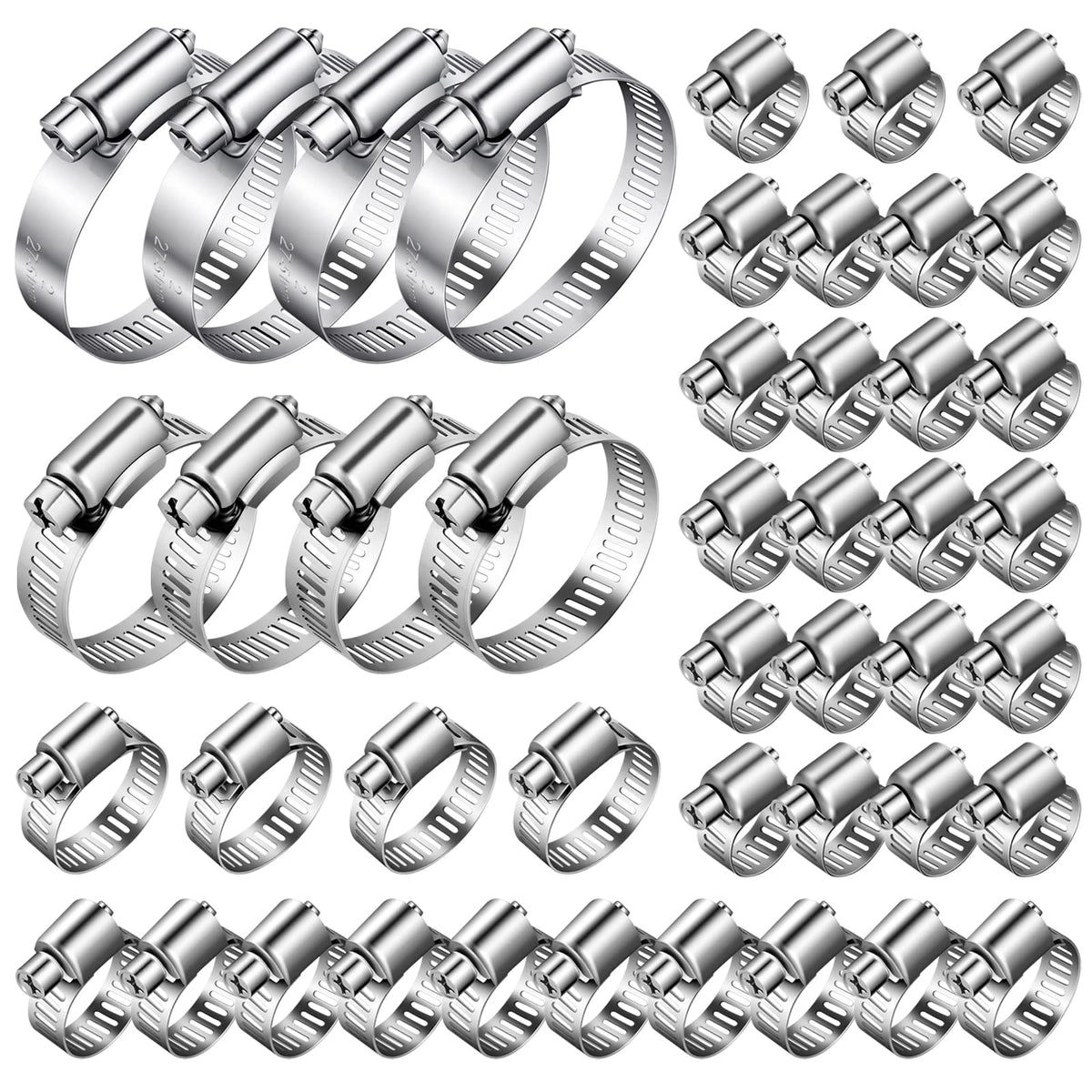 45PCS Stainless Steel Hose Clamps, 1/4 to 2 in (6-51mm) | Hand Tools - Image 1