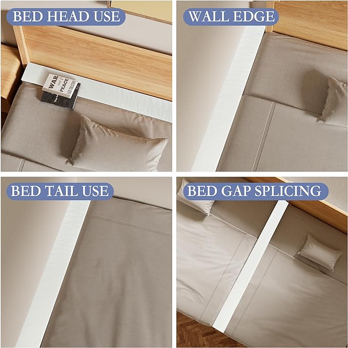 DEEPSHARK Mattress Gap Filler, Bed Gap Filler Mattress Gap Filler King Mattress Extension Filler for Headboard Seams, Bed Space Space Cracks White(78"×4"×8", King)