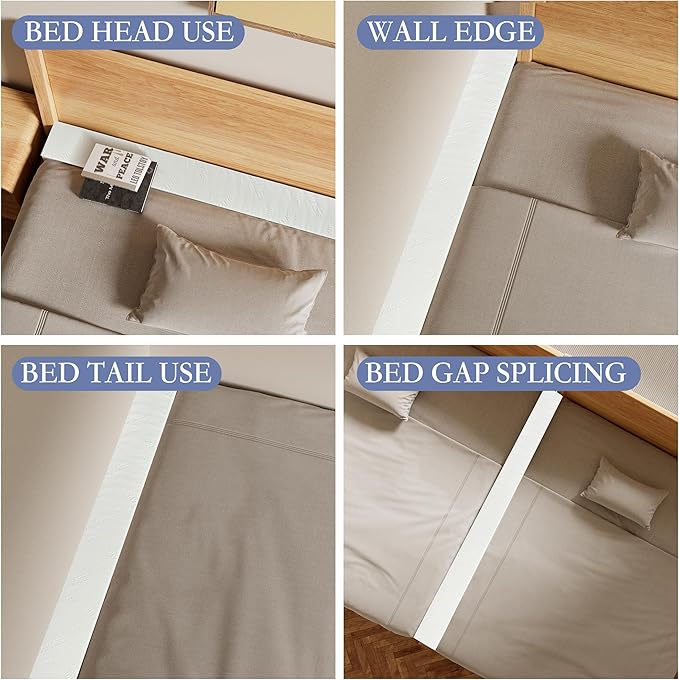 DEEPSHARK Mattress Gap Filler, Bed Gap Filler for King, Mattress Extension Filler for Headboard Seams, Bed Space Space Cracks White(78"×6"×6", King)