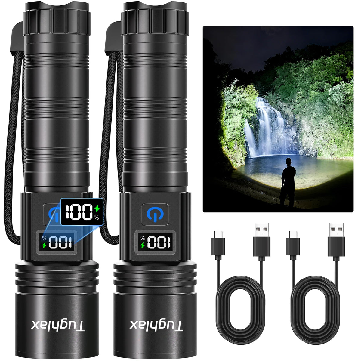 Rechargeable Flashlights Super Bright LED Flash Light 2 Pack - Image 1
