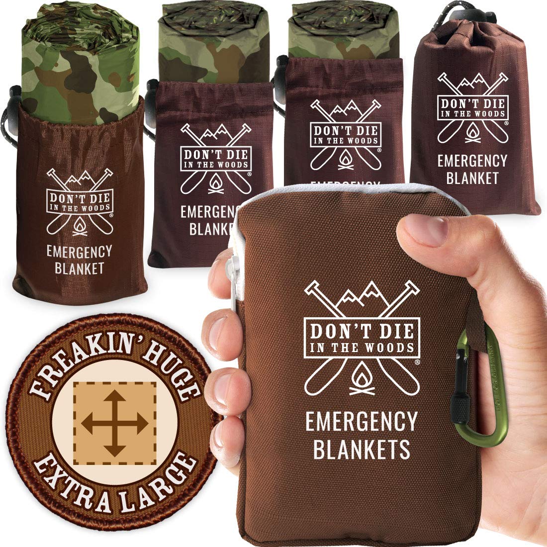 Don’t Die in The Woods – Freakin’ Huge Emergency Blankets [Camo] - Image 1