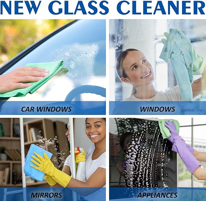 Foam Glass Cleaner, Ammonia-Free Auto Glass Cleaner, Window Cleaner Spray Safe for Tinted Non-Tinted Windows, Streak-Free Shine for Auto and Home, up to 42 fl oz (Pack of 3)…