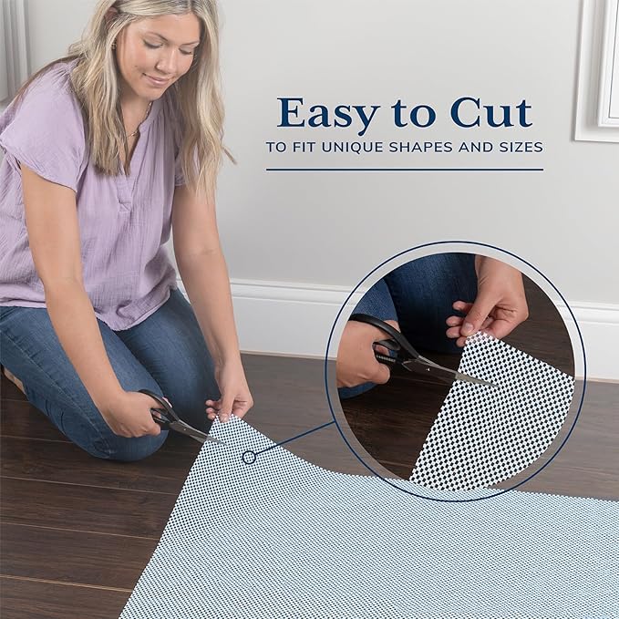 Veken Runner Rug Pad Gripper for Hardwood Floors, Non Slip 2x8 Ft Grey Blue Rug Pads for Area Rugs, Thick Rug Grippers for Tile Floors, Under Carpet Anti Skid Mat, Keep Your Rugs Safe and in Place