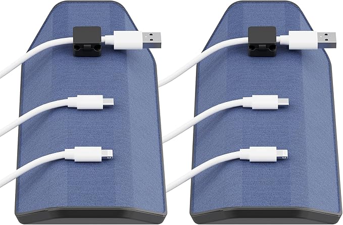 CHARGEWORX Magnetic Cable Organizer – 2 Pack- Weighted Non-Adhesive Cord Holder with 3 Magnetic Clips for USB-C, Lightning & MagSafe Cables – Desk, Office & Nightstand Cable Management
