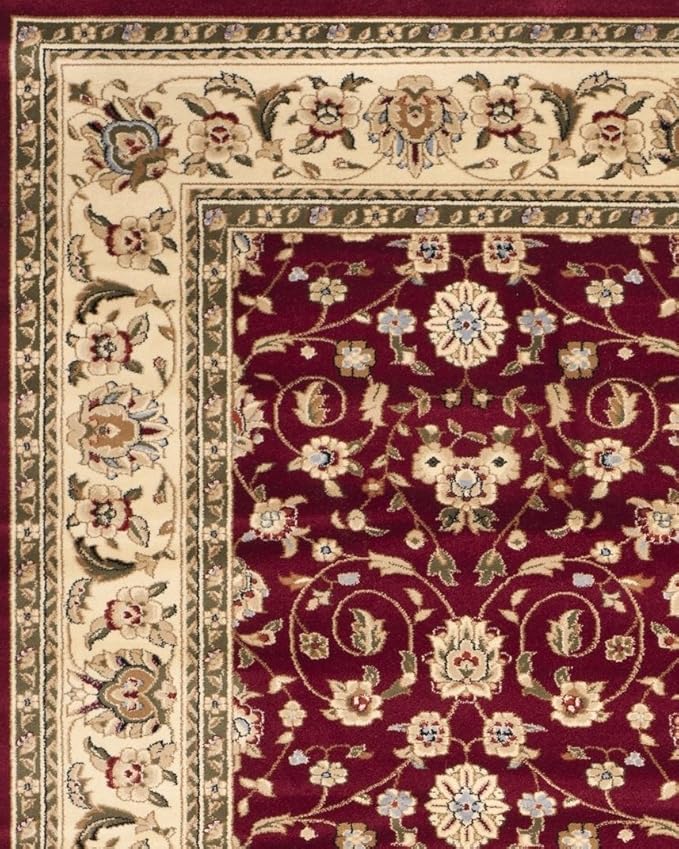 SAFAVIEH Lyndhurst Collection Accent Rug - 3'3" x 5'3", Red & Ivory, Traditional Oriental Design, Non-Shedding & Easy Care, Ideal for High Traffic Areas in Entryway, Living Room, Bedroom (LNH312A)