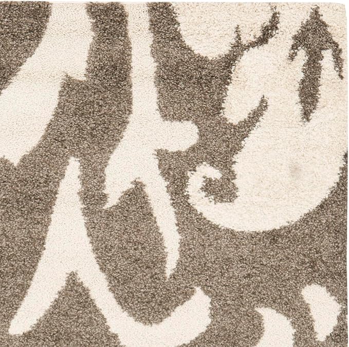 SAFAVIEH Florida Shag Collection Runner Rug - 2'3" x 7', Smoke & Beige, Floral Design, Non-Shedding & Easy Care, 1.2-inch Thick Ideal for High Traffic Areas in Living Room, Bedroom (SG458-7913)