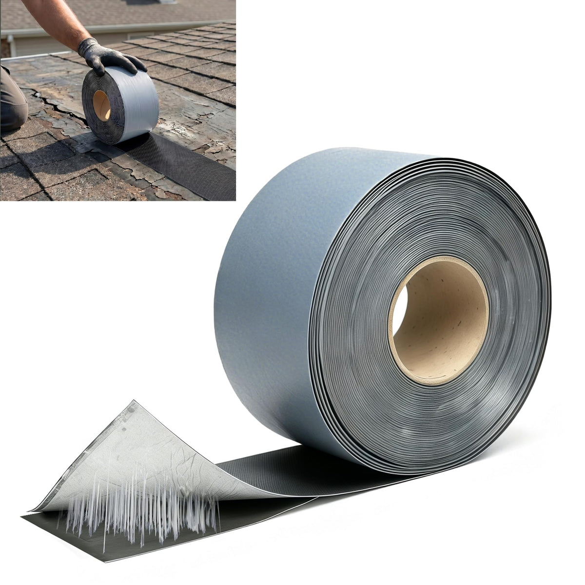32.8ft X 4in EPDM Rubber Roofing Seam Tape, Self Adhesive - Image 1